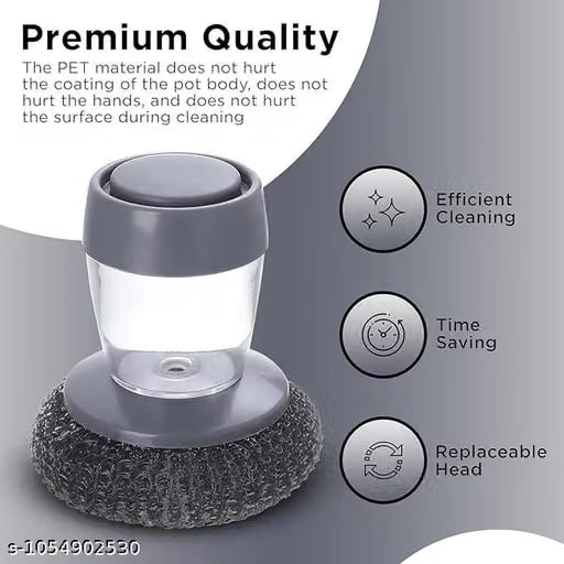 Tar Brush Dish Cleaning Brush with Liquid Dispensar Palm Dishes Pot, pan, Sink scrubbing Household soap Dispenser for Tool Dispensing wash Kitchen Utensils