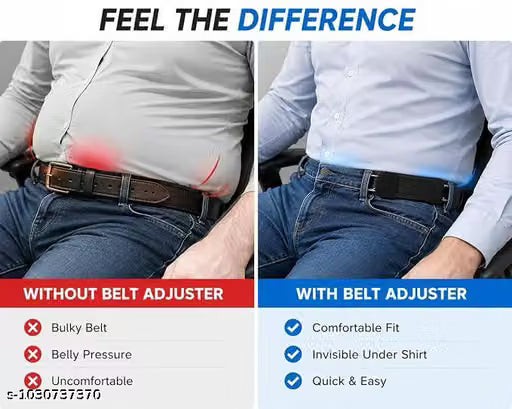 Elastic Belt for Men & Women – Adjustable Stretch Waist Belt with Metal Hook, Invisible Buckleless Belt for Work, Casual & Outdoor (1 PAIR)