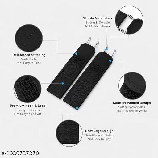 Elastic Belt for Men & Women – Adjustable Stretch Waist Belt with Metal Hook, Invisible Buckleless Belt for Work, Casual & Outdoor (1 PAIR)