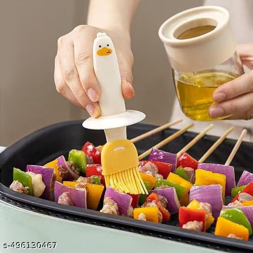 Oil Dispenser for Kitchen, 2 IN 1 Oil Dispenser Bottle with Silicone Basting Brush for Cooking Vinegar Sauce BBQ Grill Frying Baking,Air Fryer (pack of 2)